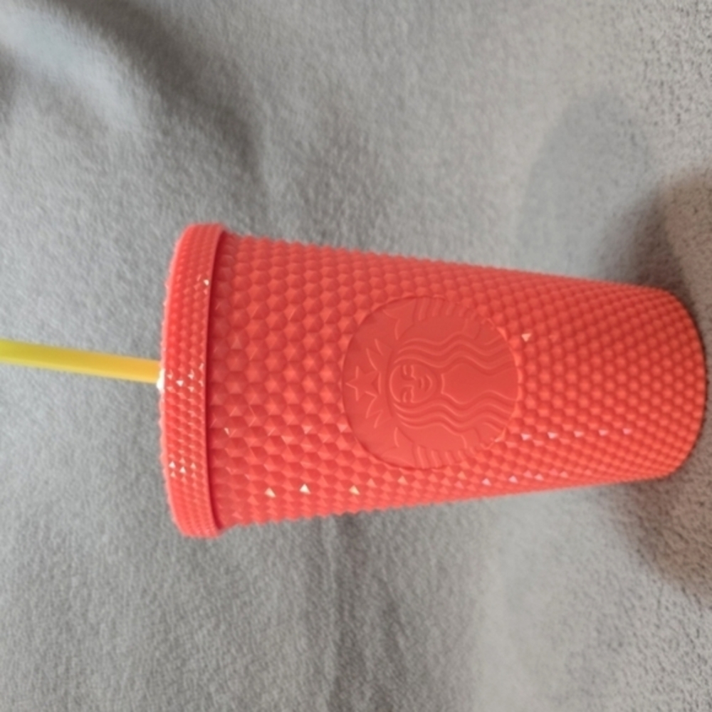 Starbucks Coral Textured Tumbler with Straw